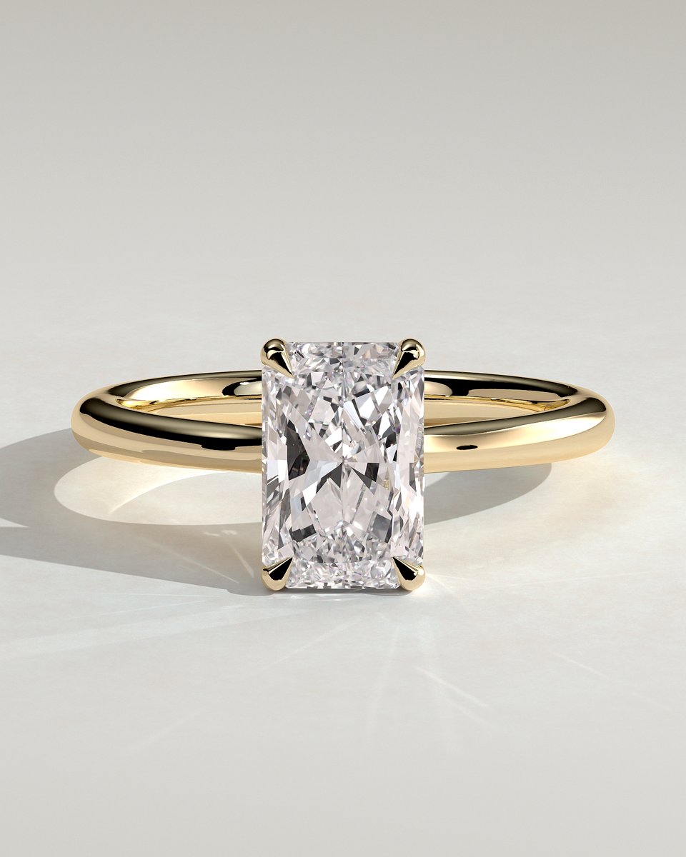 MET 0107 Radiant Solitaire Engagement Ring