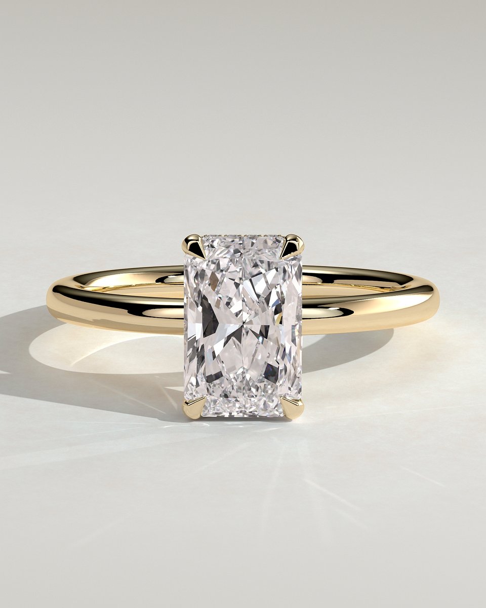 MET 0026 Radiant Solitaire Engagement Ring