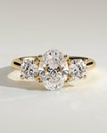 MET 0065 Oval Three Stone Engagement Ring