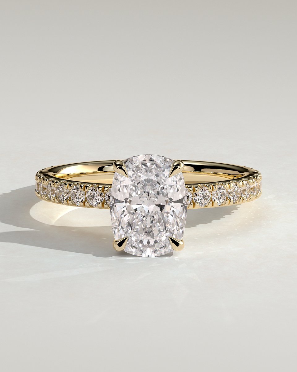 MET 0061 Elongated Cushion Solitaire Engagement Ring