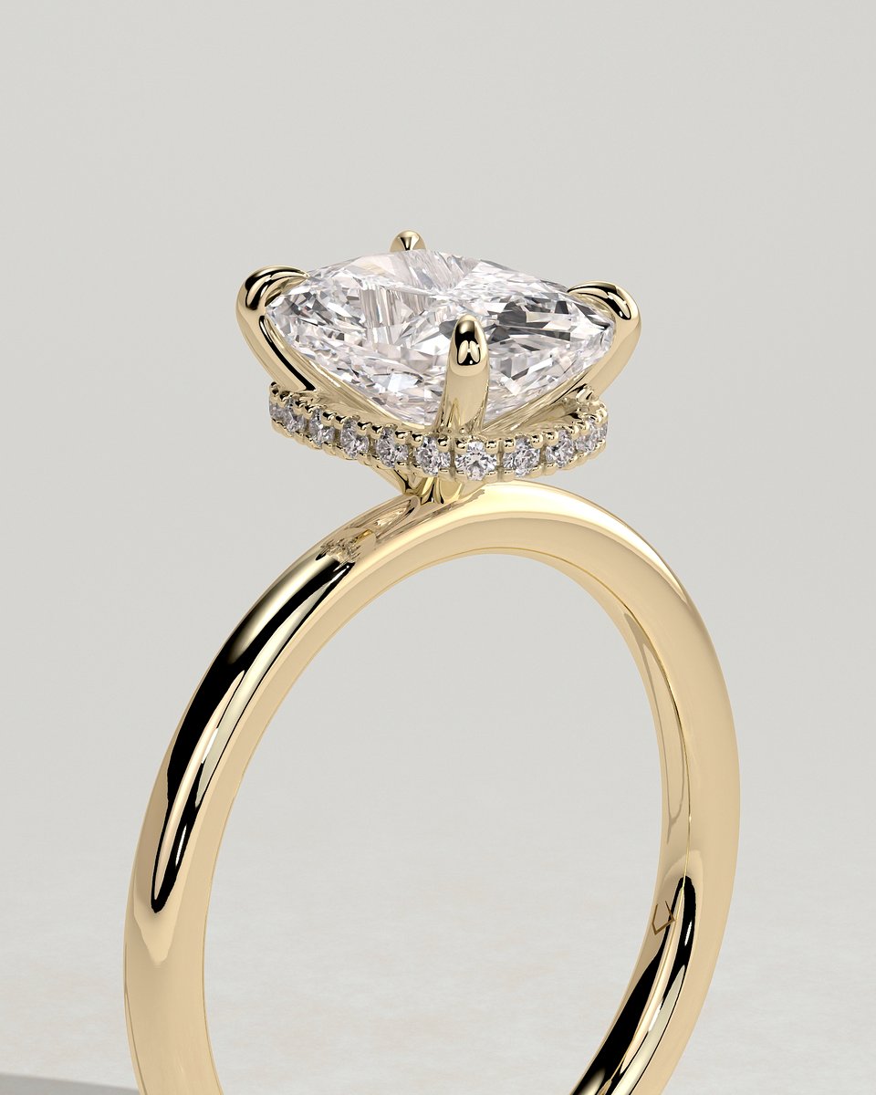 MET 0328 Elongated Cushion Solitaire Engagement Ring