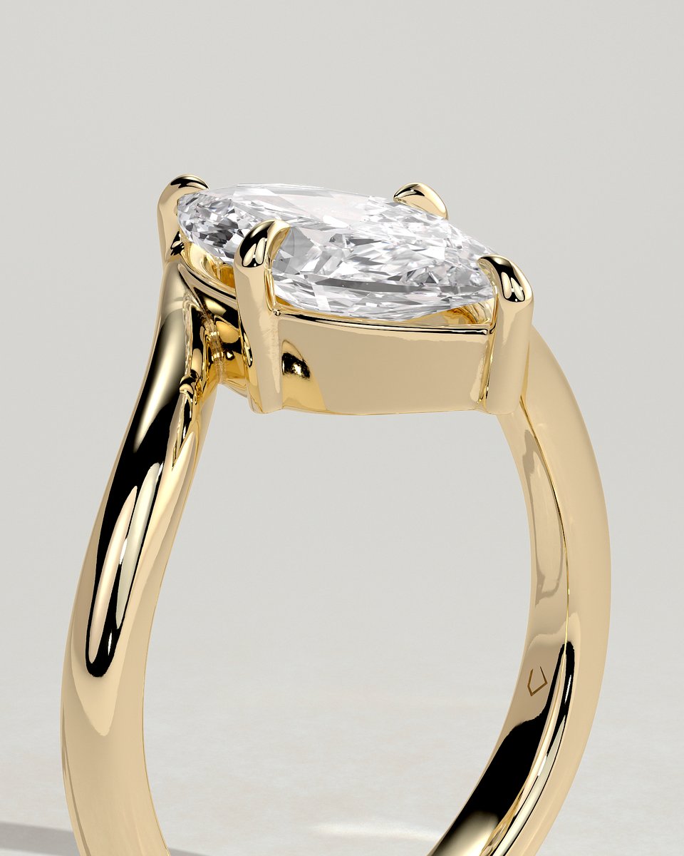 MET 0196 Marquise Solitaire Engagement Ring