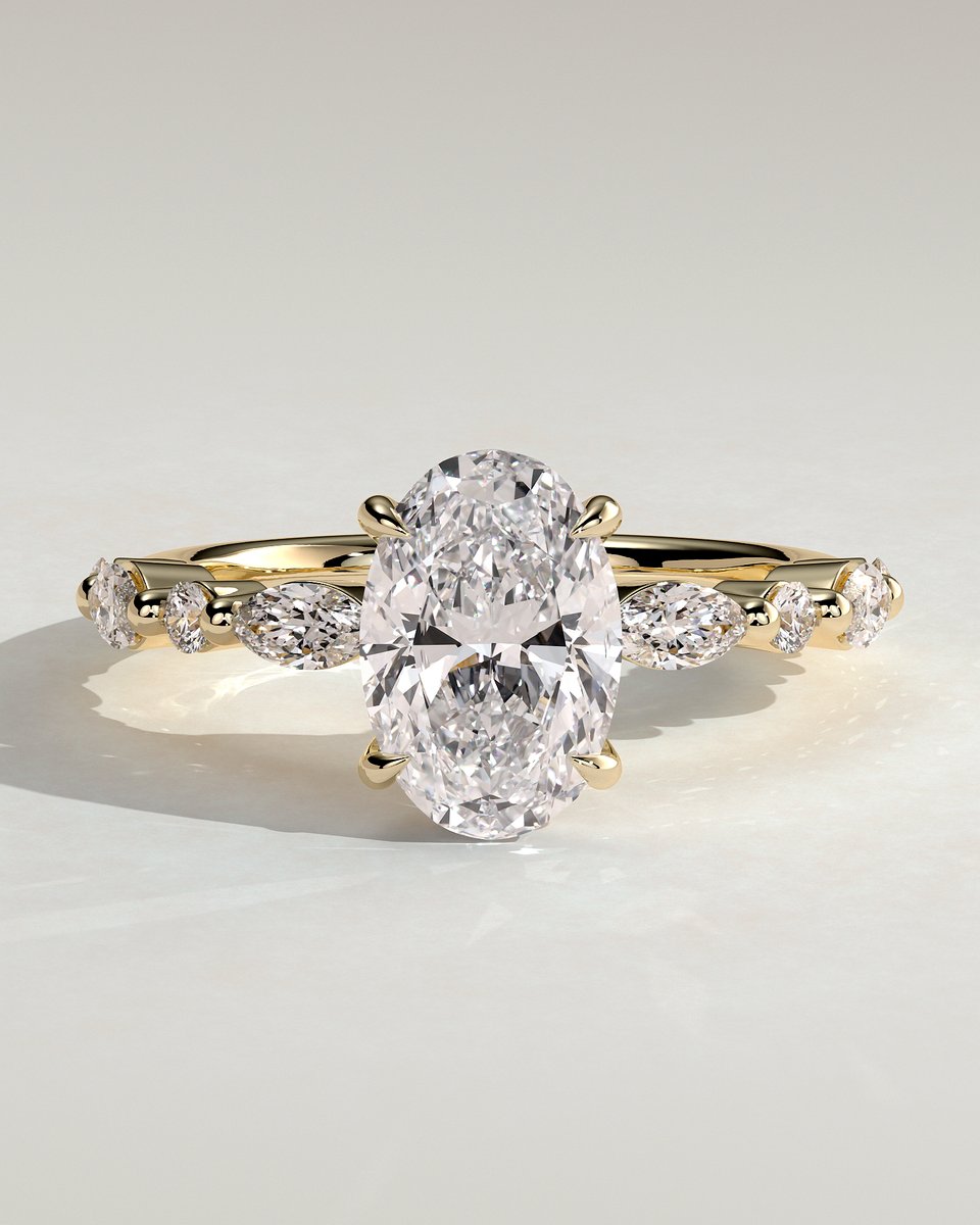 MET 0009 Oval Solitaire Engagement Ring