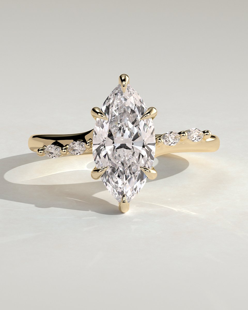 MET 0187 Marquise Solitaire Engagement Ring