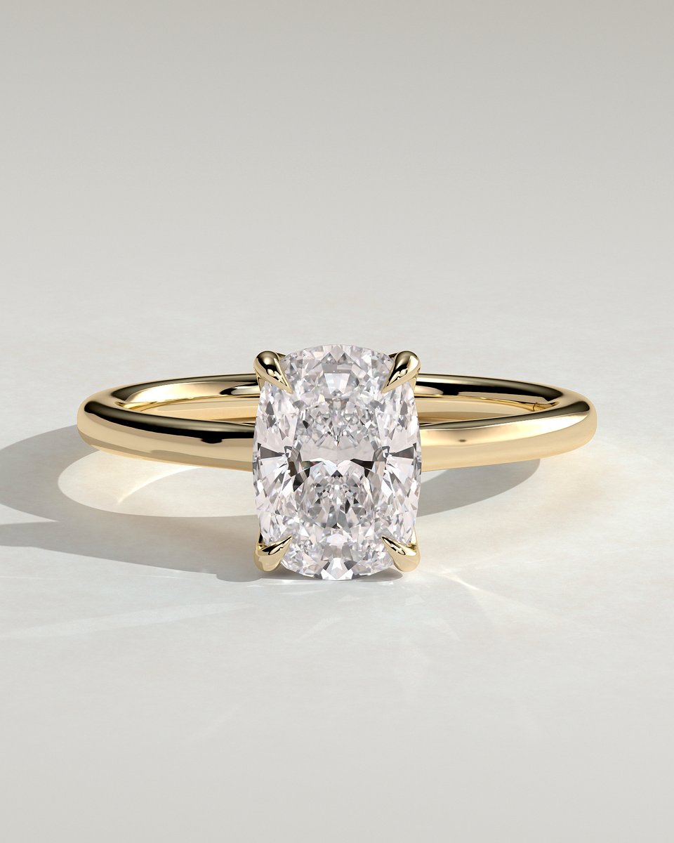 MET 0319 Elongated Cushion Solitaire Engagement Ring