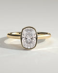 MET 0128 Elongated Cushion Solitaire Engagement Ring