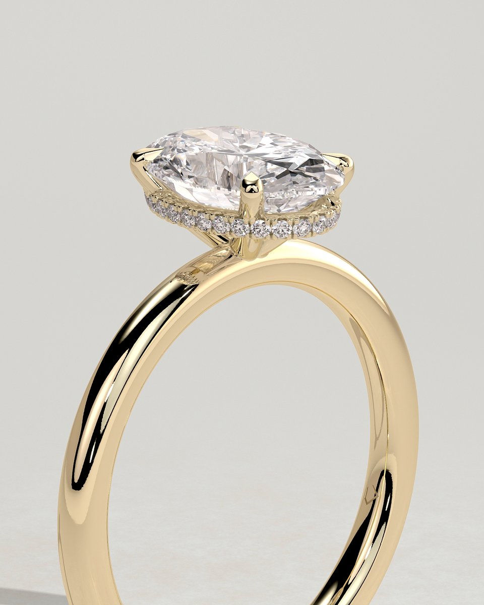 MET 0024 Oval Solitaire Engagement Ring