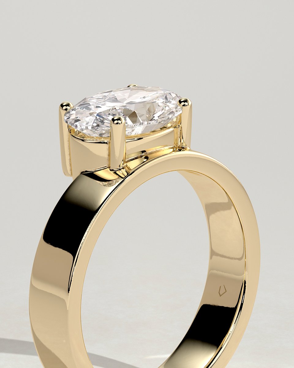 MET 0259 Oval Solitaire Engagement Ring