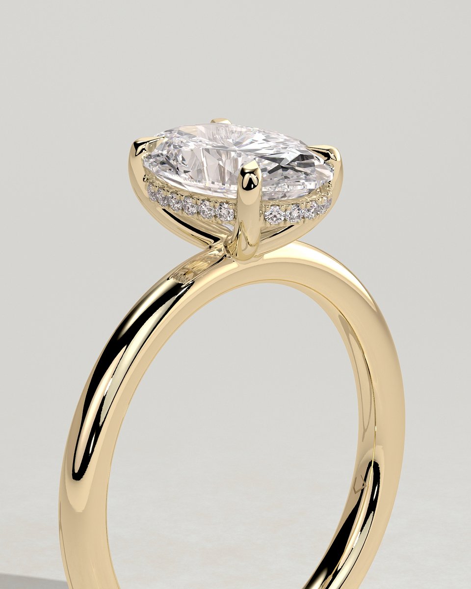 MET 0001 Oval Solitaire Engagement Ring