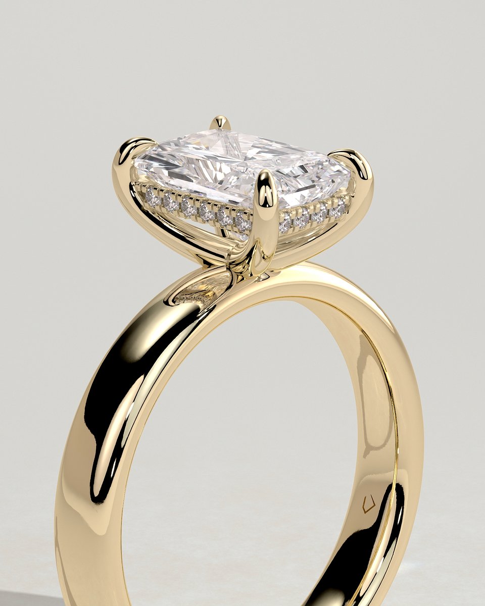 MET 0184 Radiant Solitaire Engagement Ring