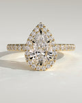MET 0309 Pear Halo Engagement Ring