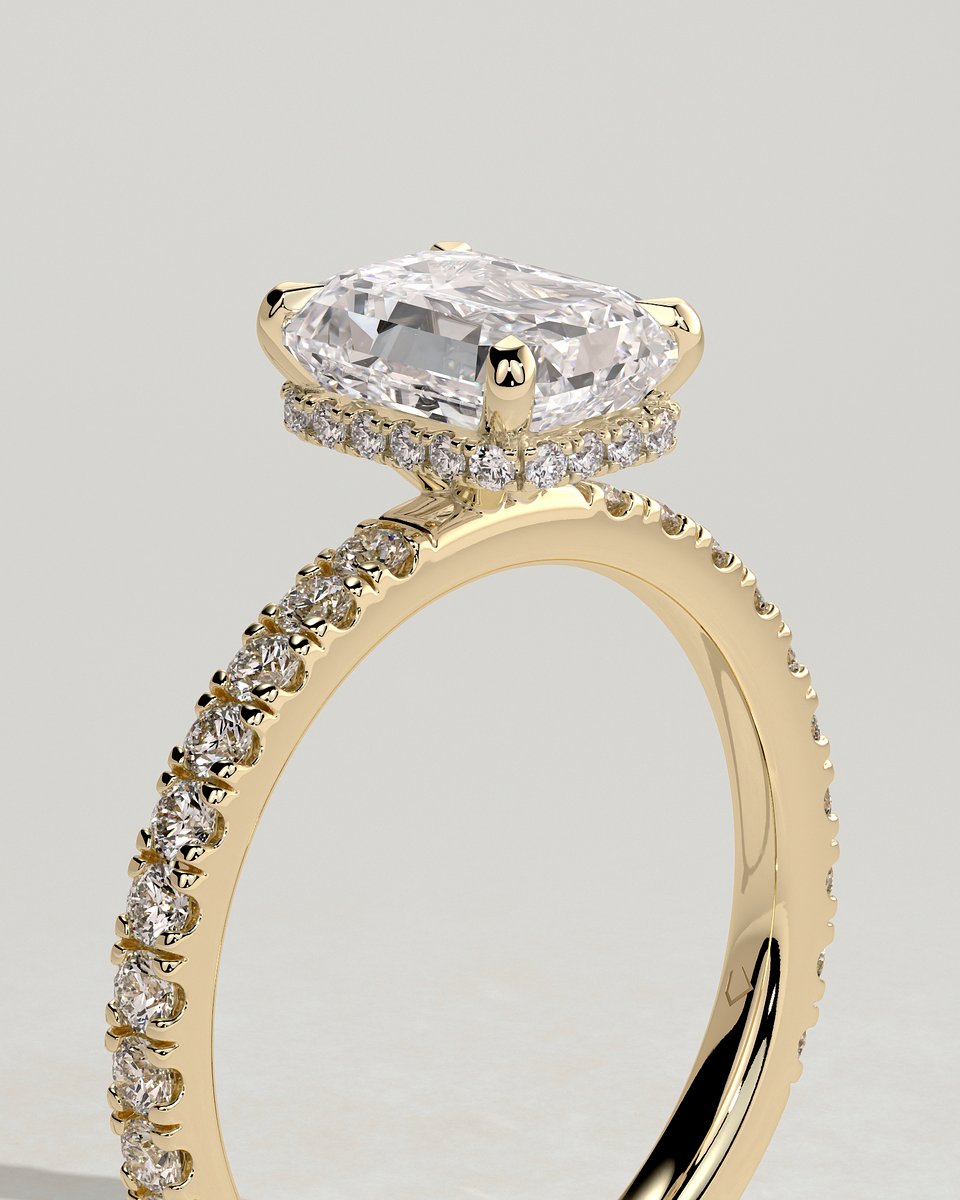 MET 0219 Emerald Solitaire Engagement Ring