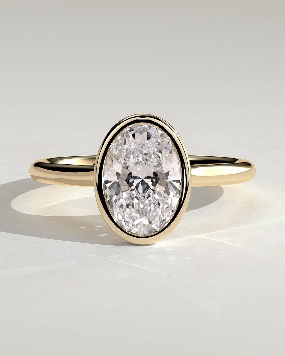 MET 0085 Oval Solitaire Engagement Ring