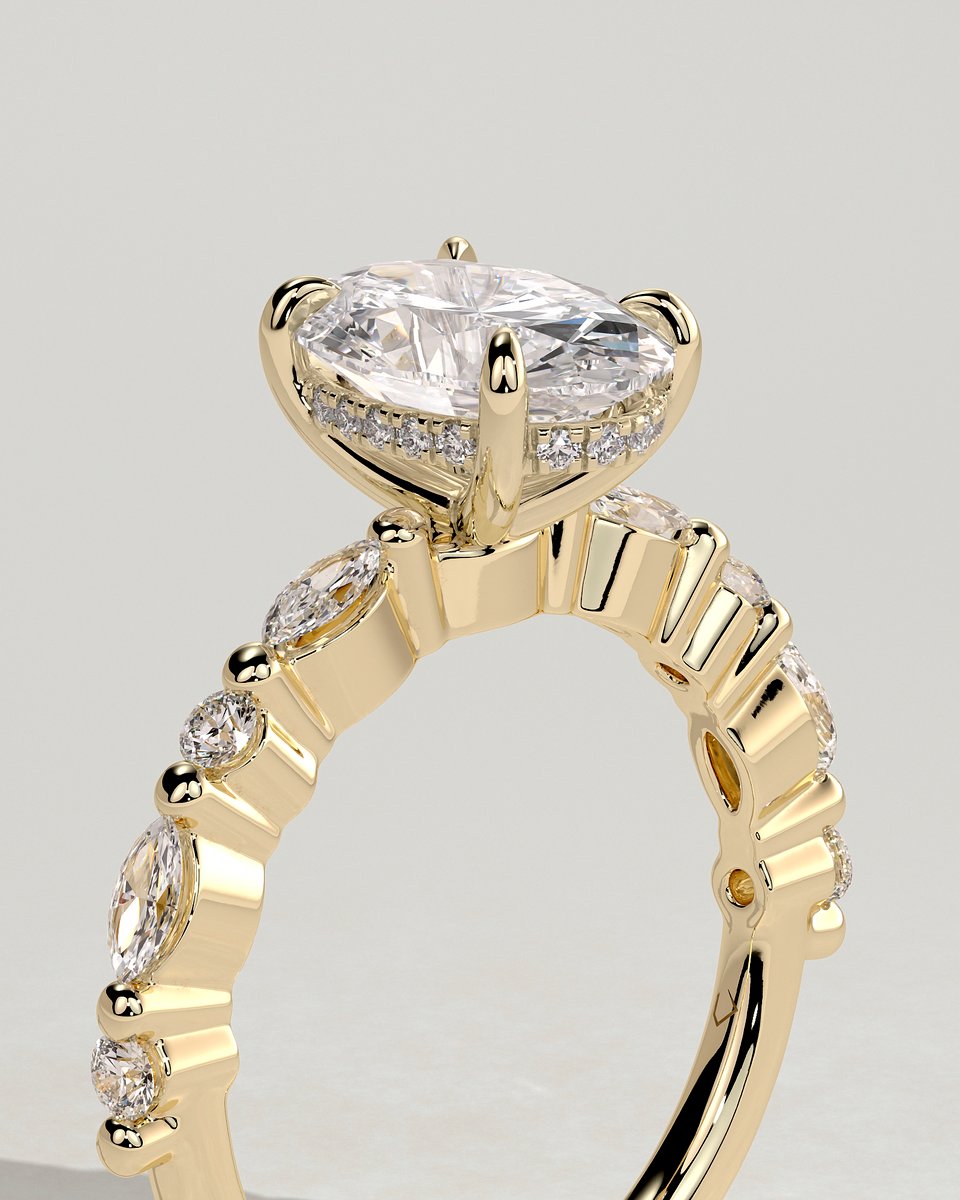 MET 0036 Oval Solitaire Engagement Ring