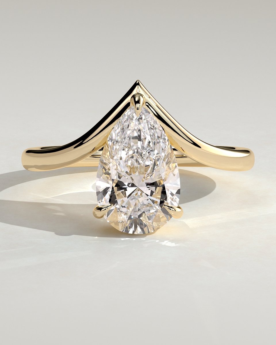 MET 0268 Pear Solitaire Engagement Ring