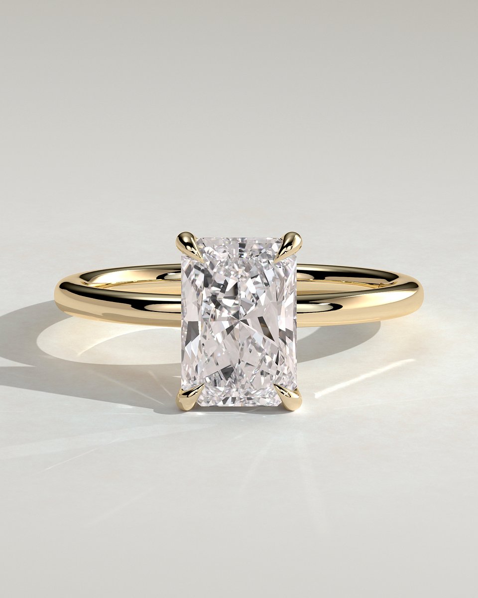 MET 0068 Radiant Solitaire Engagement Ring