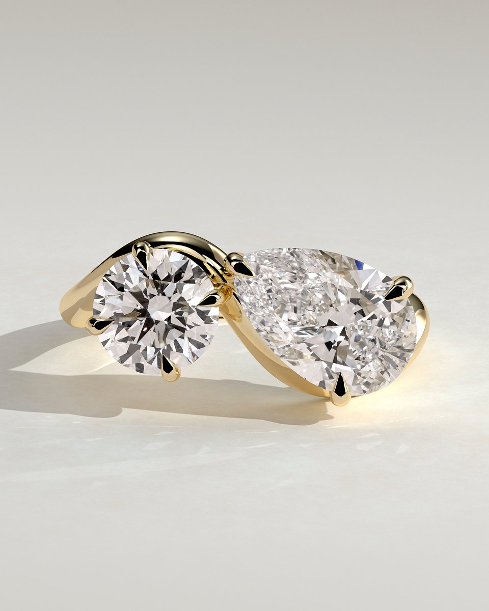 MET 0178 Round Toi et Moi Engagement Ring
