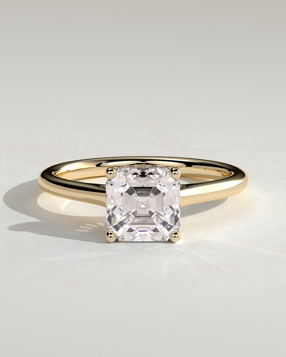 MET 0325 Asscher Solitaire Engagement Ring