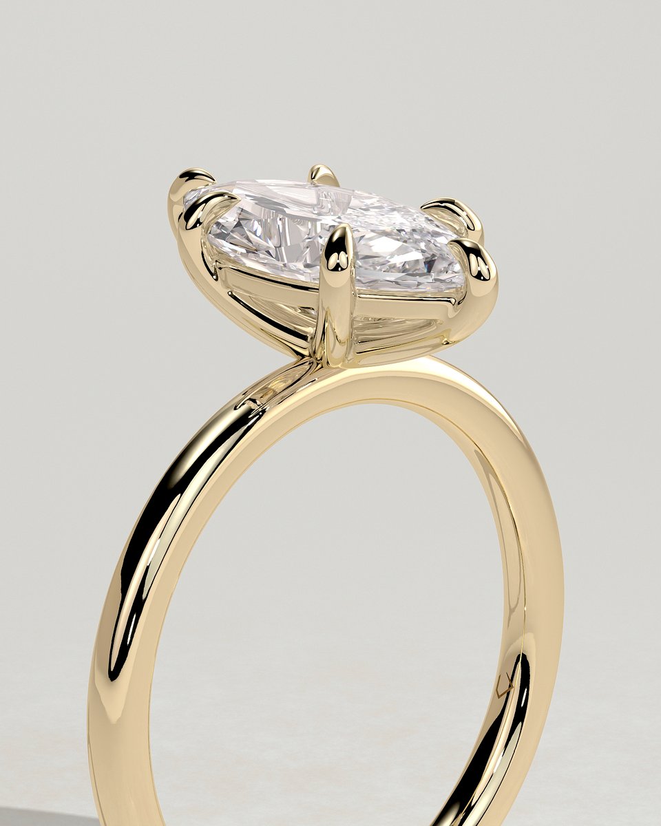 MET 0275 Marquise Solitaire Engagement Ring