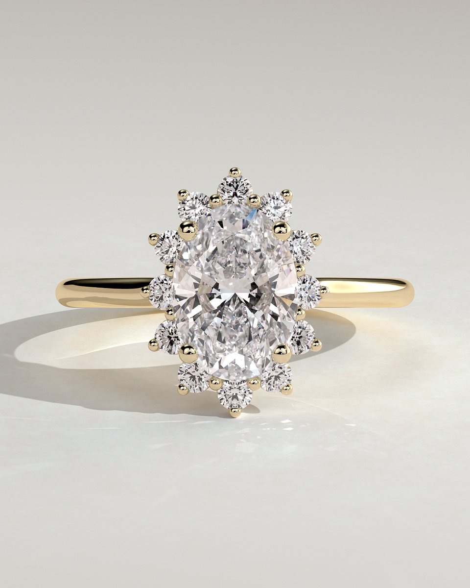 MET 0135 Oval Halo Engagement Ring