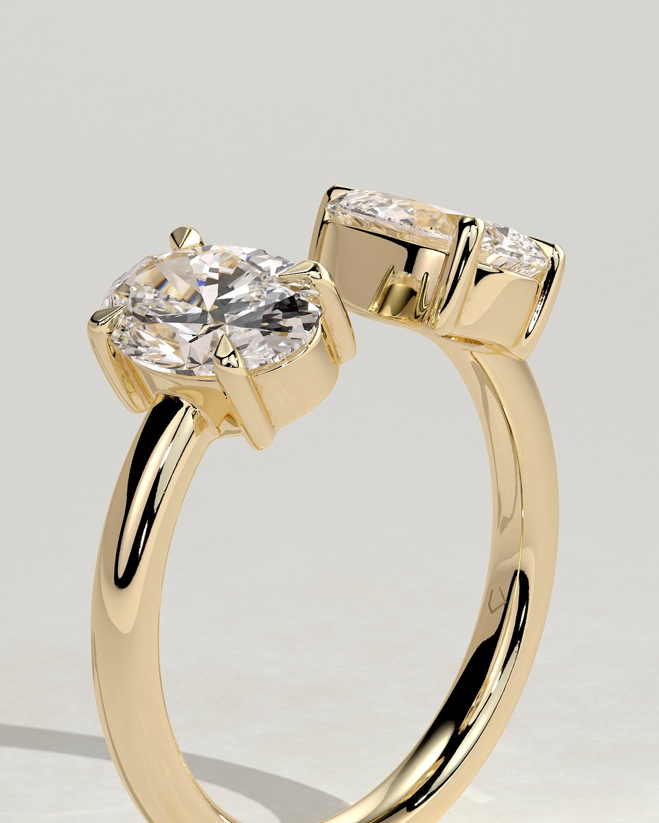 MET 0256 Oval Toi et Moi Engagement Ring