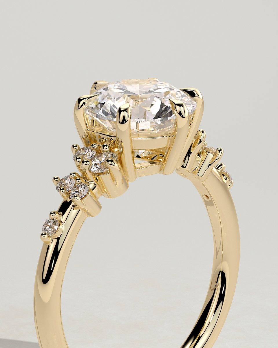 MET 0070 Round Solitaire Engagement Ring