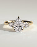 MET 0247 Pear Three Stone Engagement Ring