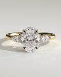 MET 0007 Oval Three Stone Engagement Ring
