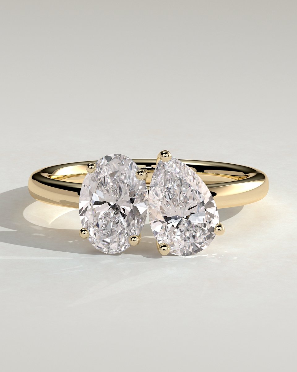 MET 0059 Oval Toi et Moi Engagement Ring
