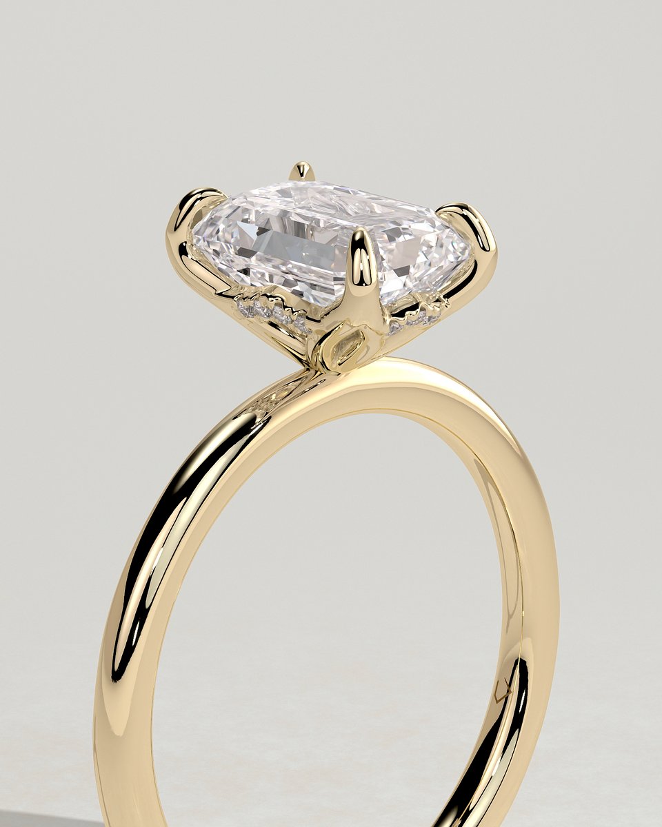 MET 0285 Emerald Solitaire Engagement Ring