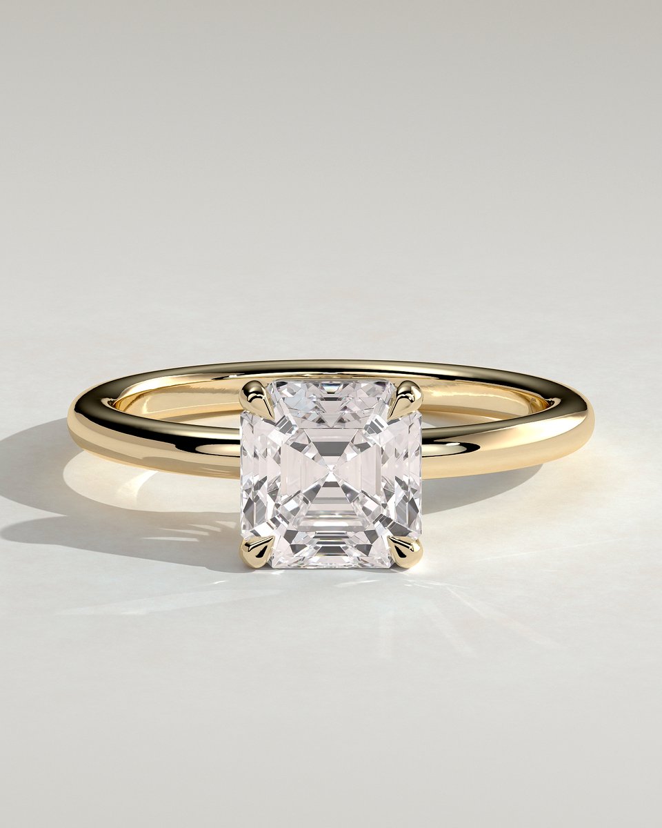 MET 0221 Asscher Solitaire Engagement Ring