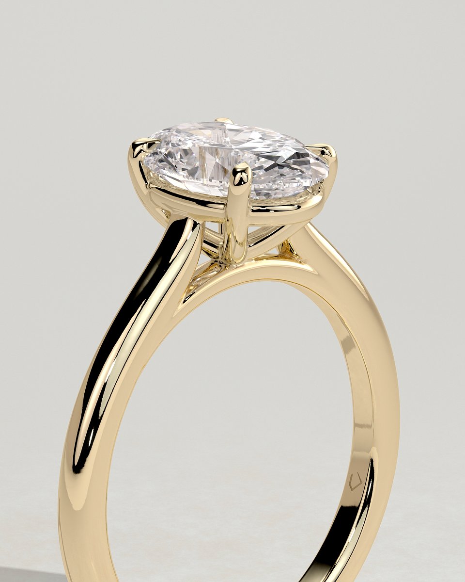 MET 0010 Oval Solitaire Engagement Ring
