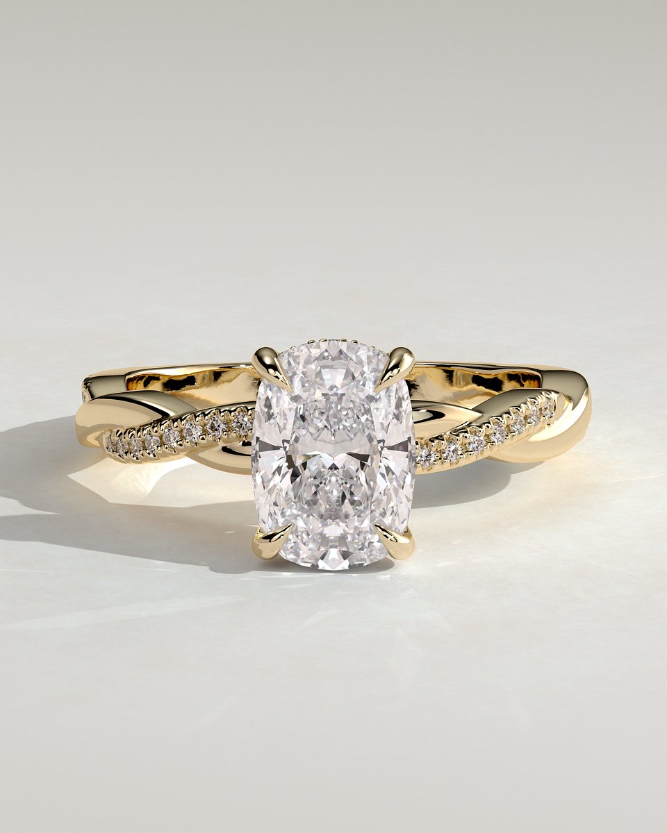 MET 0304 Elongated Cushion Solitaire Engagement Ring