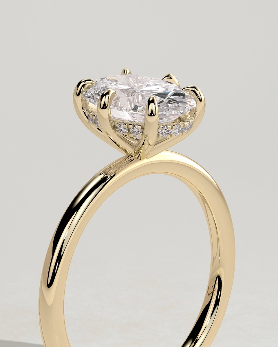MET 0182 Oval Solitaire Engagement Ring