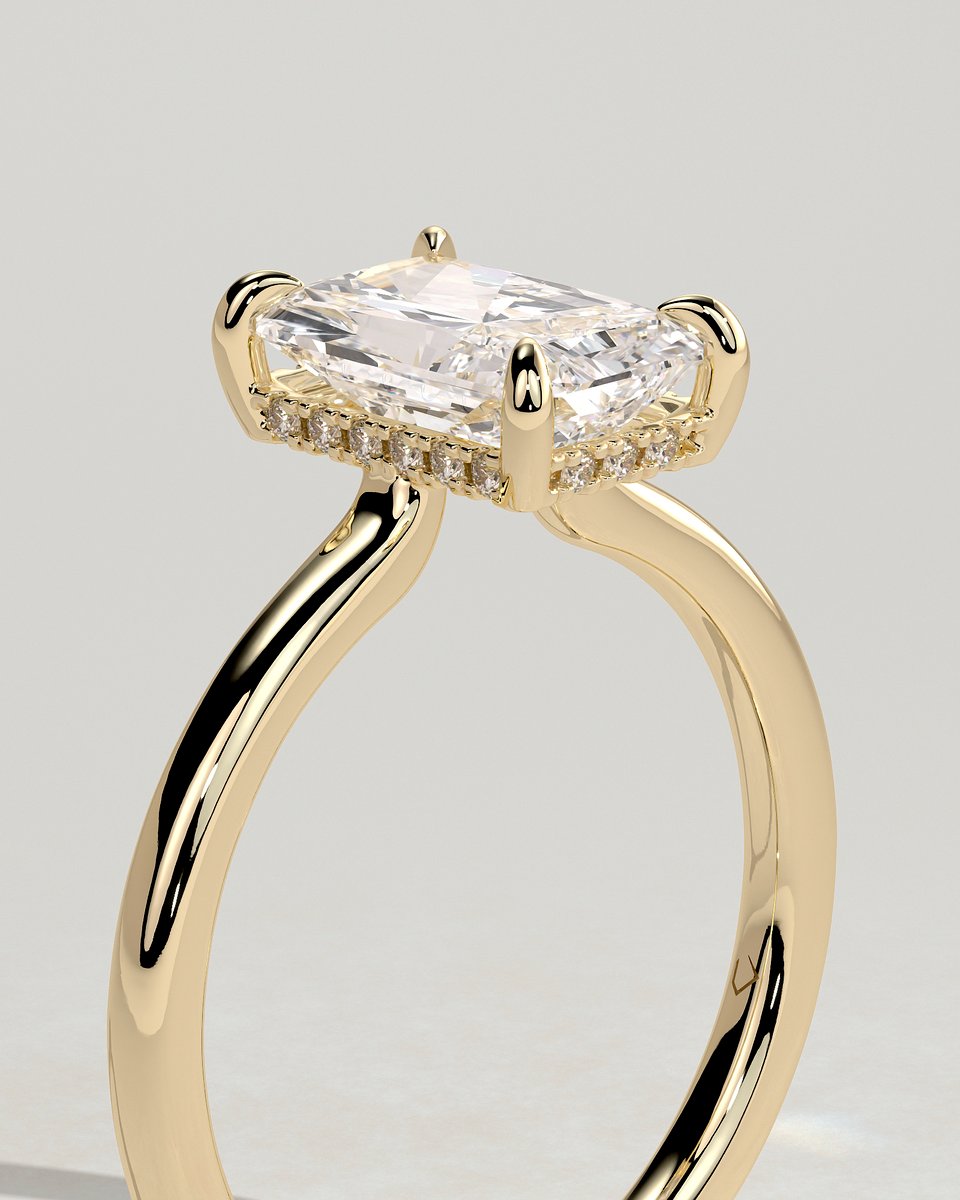 MET 0197 Radiant Solitaire Engagement Ring