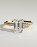 MET 0126 Emerald Solitaire Engagement Ring