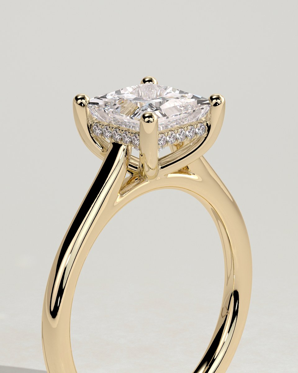 MET 0159 Princess Solitaire Engagement Ring