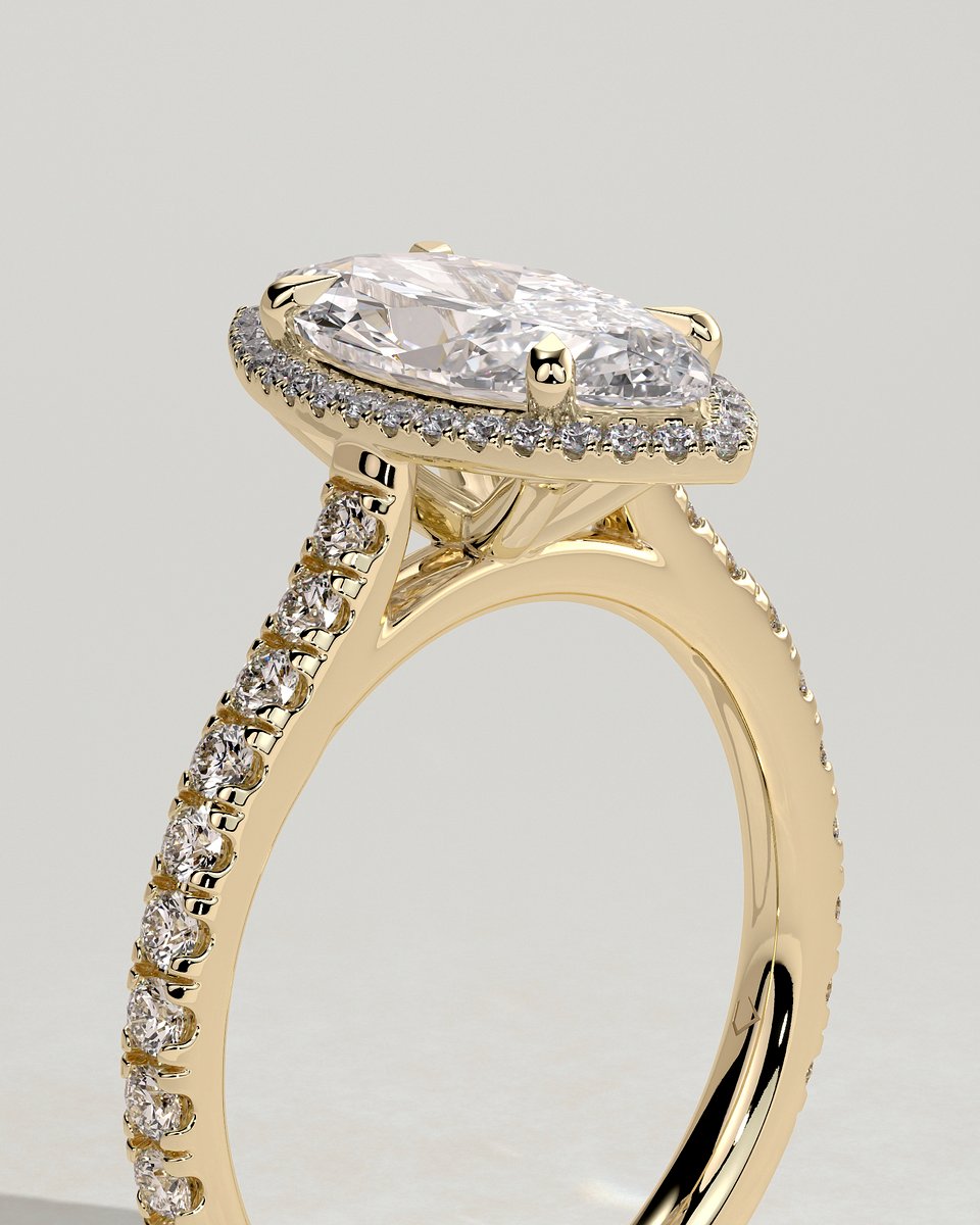 MET 0250 Marquise Halo Engagement Ring