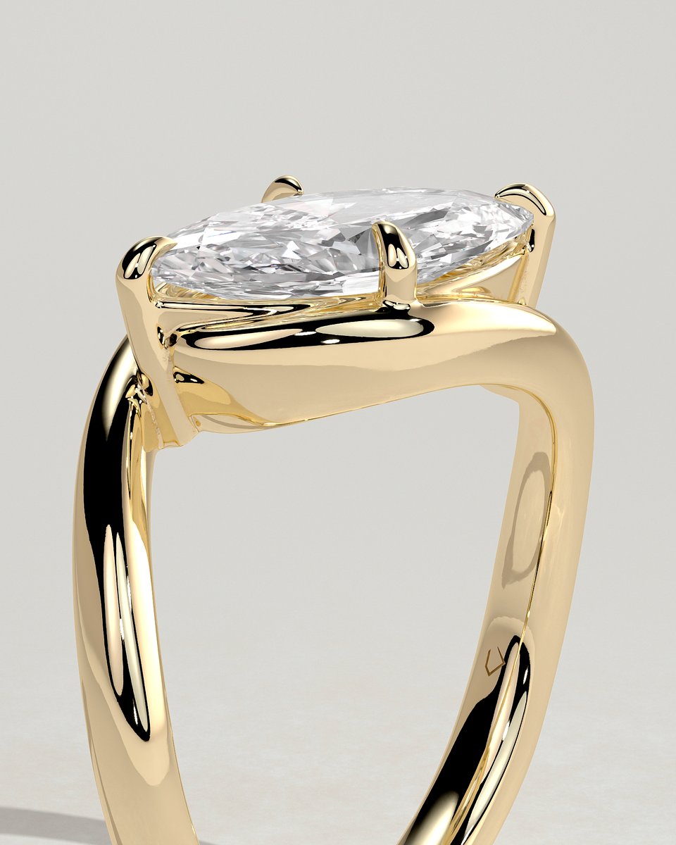 MET 0195 Marquise Solitaire Engagement Ring