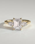 MET 0359 Emerald Three Stone Engagement Ring