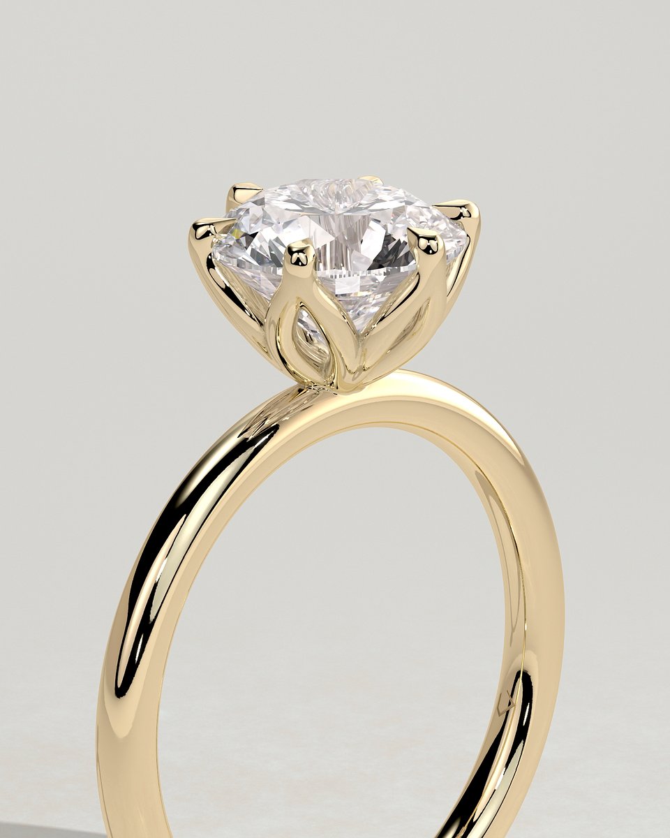 MET 0025 Round Solitaire Engagement Ring