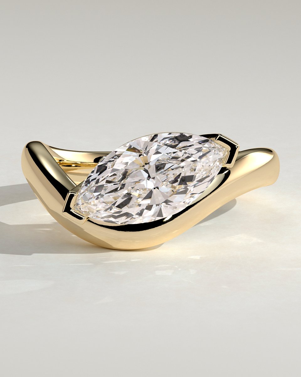 MET 0044 Marquise Solitaire Engagement Ring
