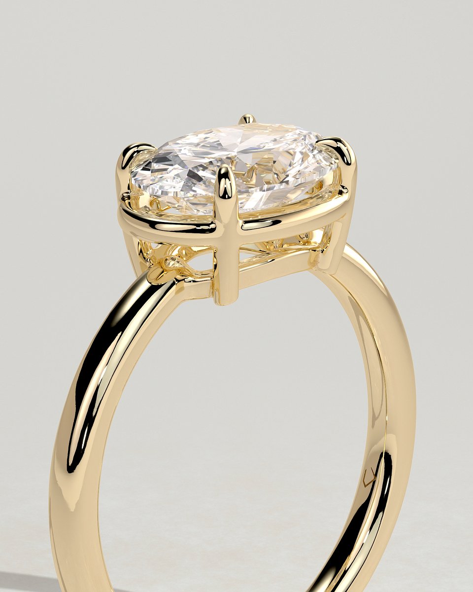 MET 0124 Oval Solitaire Engagement Ring