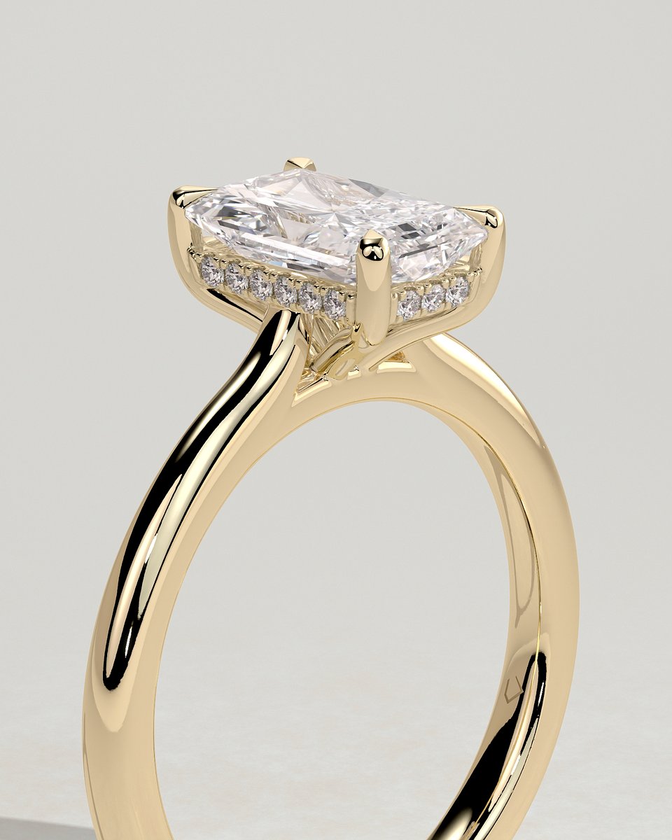 MET 0107 Radiant Solitaire Engagement Ring