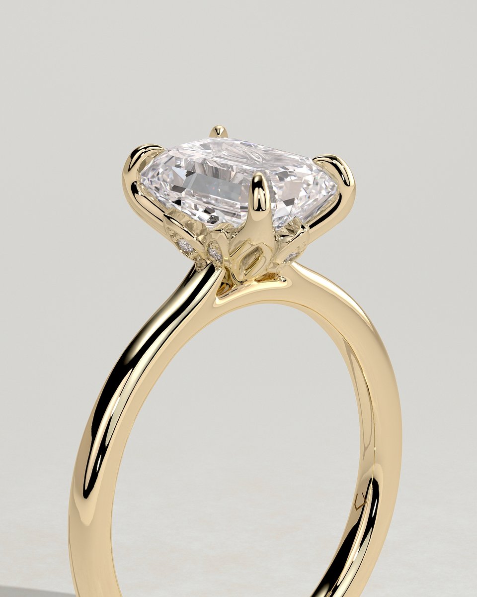 MET 0322 Emerald Solitaire Engagement Ring