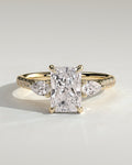 MET 0169 Radiant Three Stone Engagement Ring