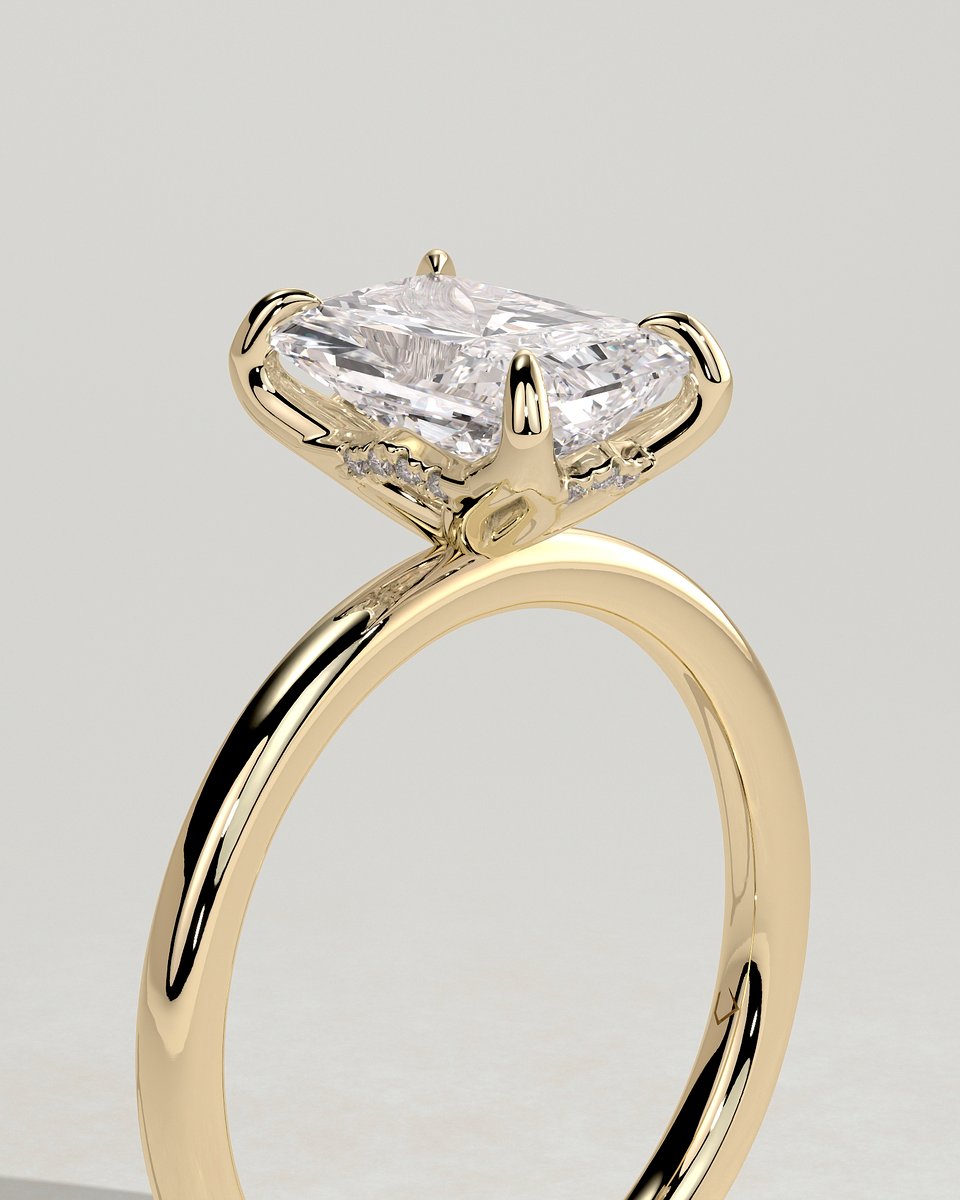 MET 0286 Radiant Solitaire Engagement Ring