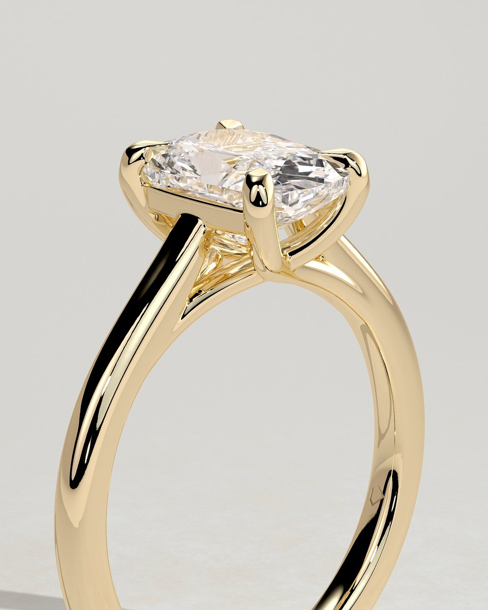 MET 0150 Elongated Cushion Solitaire Engagement Ring