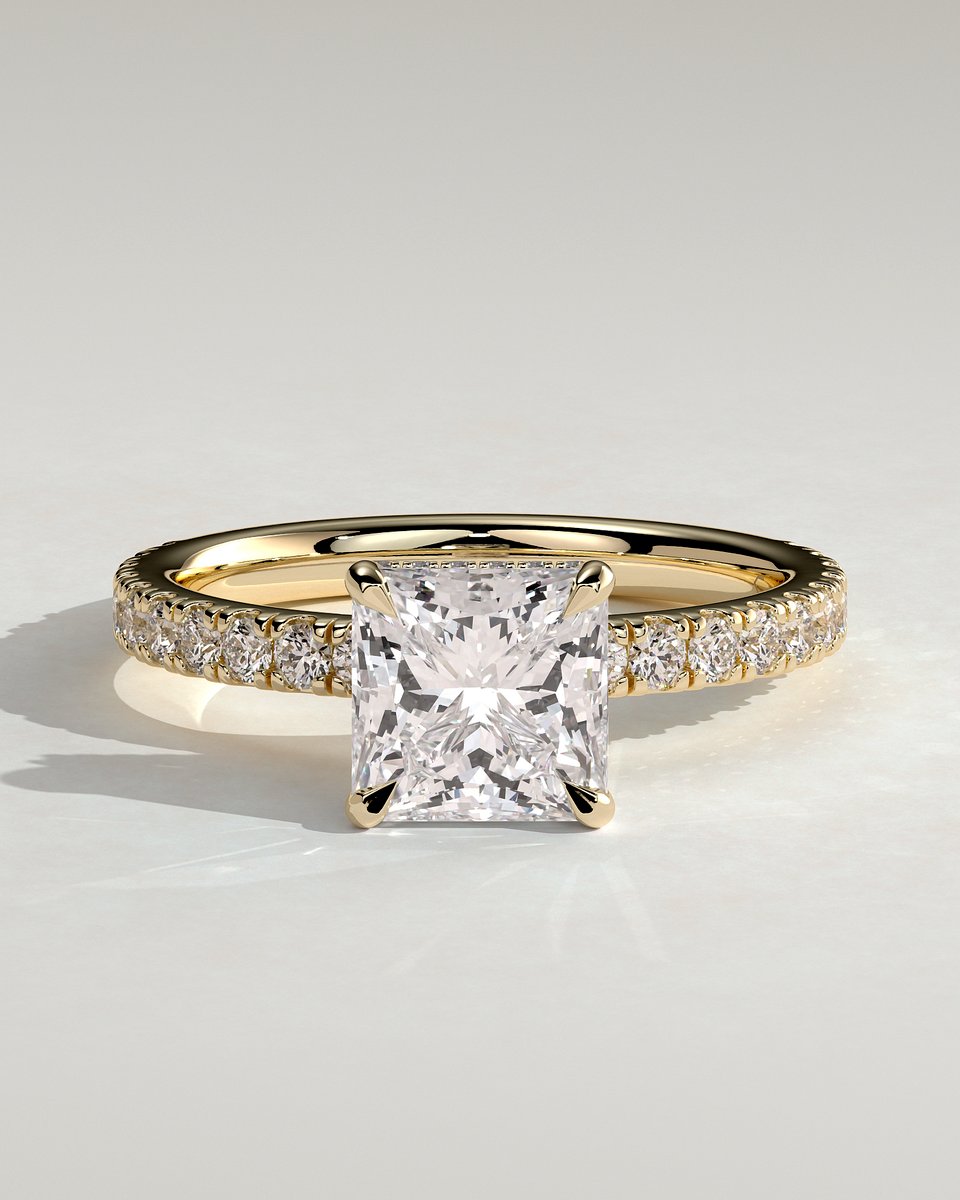 MET 0214 Princess Solitaire Engagement Ring