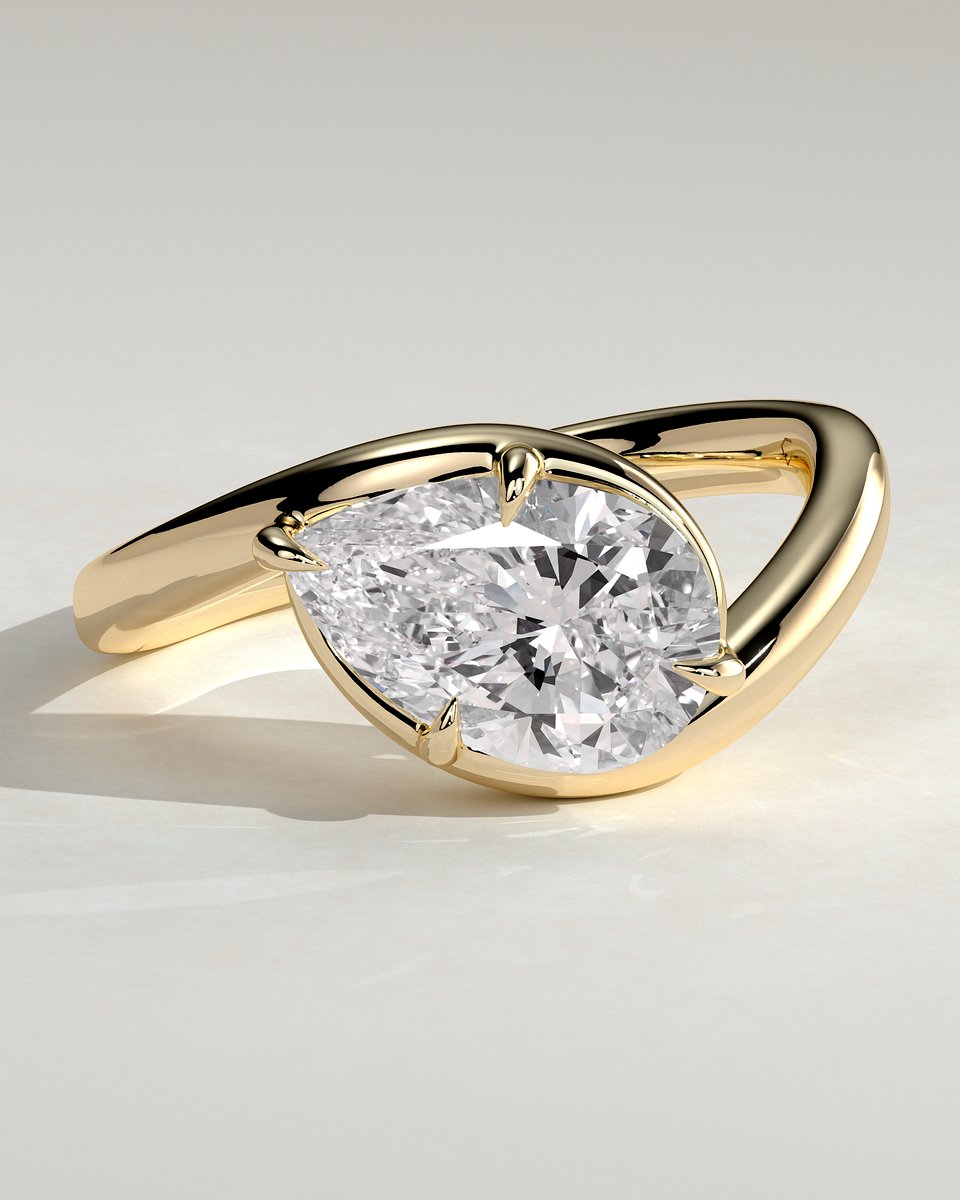 MET 0291 Pear Solitaire Engagement Ring